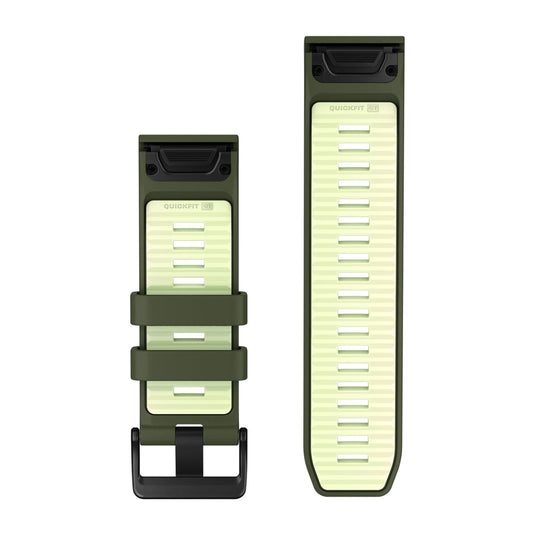 curea silicon - QuickFit 26 watch band - Olive Drab I Citron