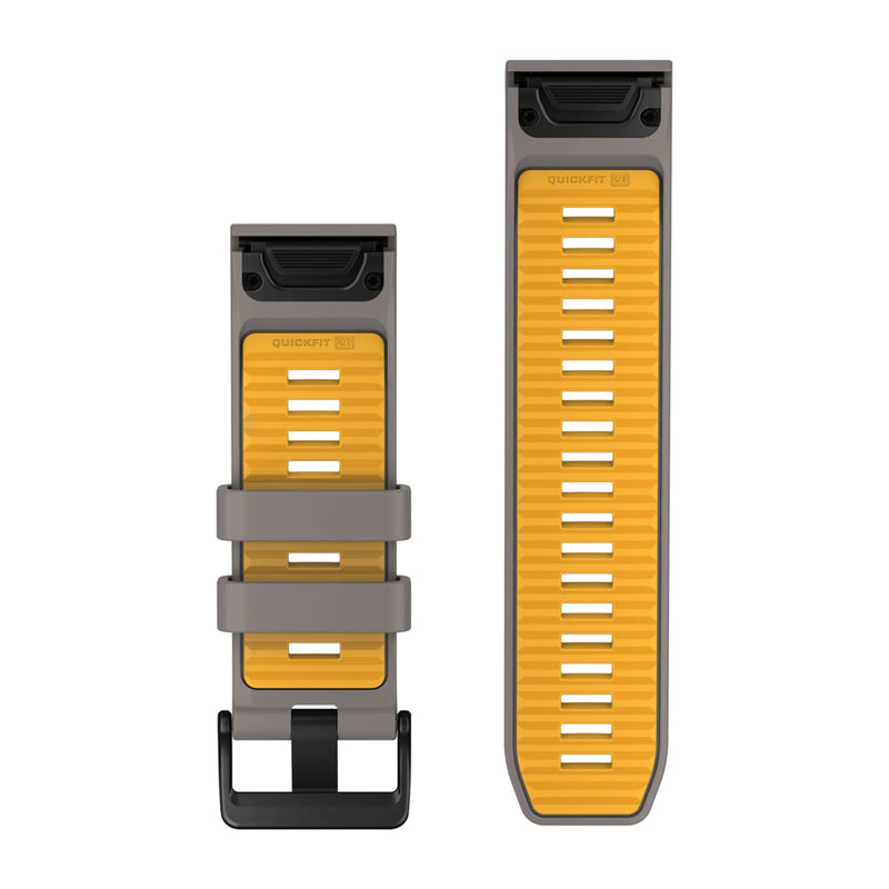 Încărcați imaginea în vizualizatorul Galerie, curea silicon - QuickFit 26 watch band - Silver Gray I Yellow Flare
