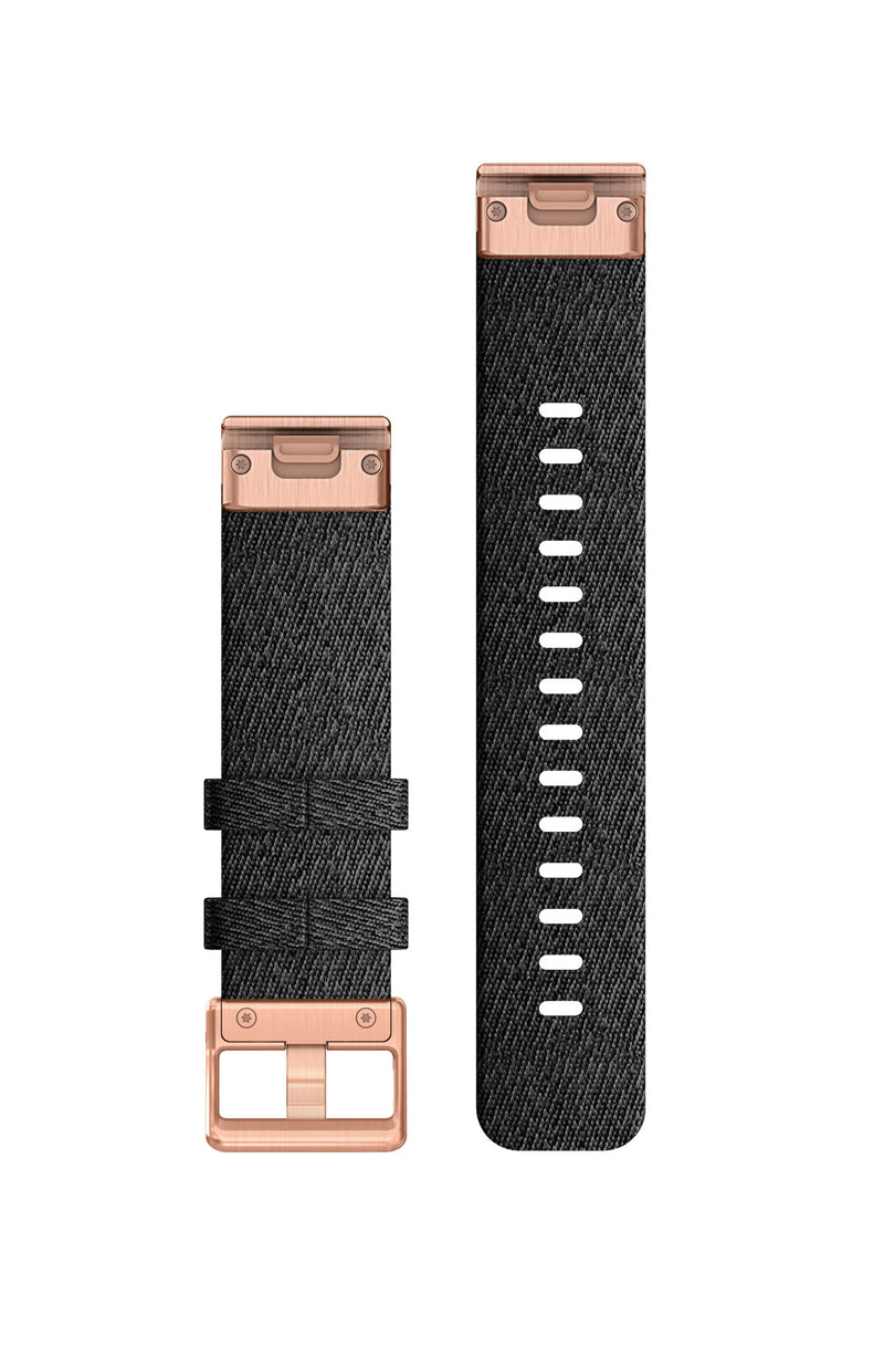 Load image into Gallery viewer, curea nailon - QuickFit 20 - Heathered Black with Rose Gold Hardware
