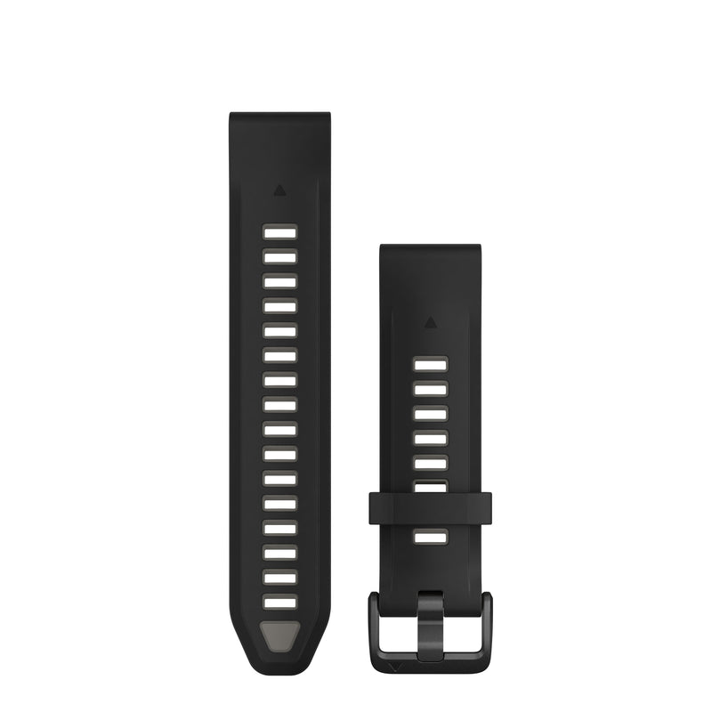 Load image into Gallery viewer, Curea silicon - QuickFit 20 watch band - Black | Pebble Gray Silicone
