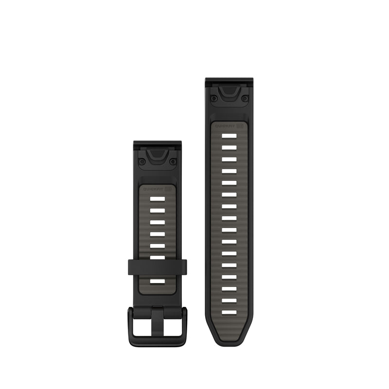 Load image into Gallery viewer, Curea silicon - QuickFit 20 watch band - Black | Pebble Gray Silicone
