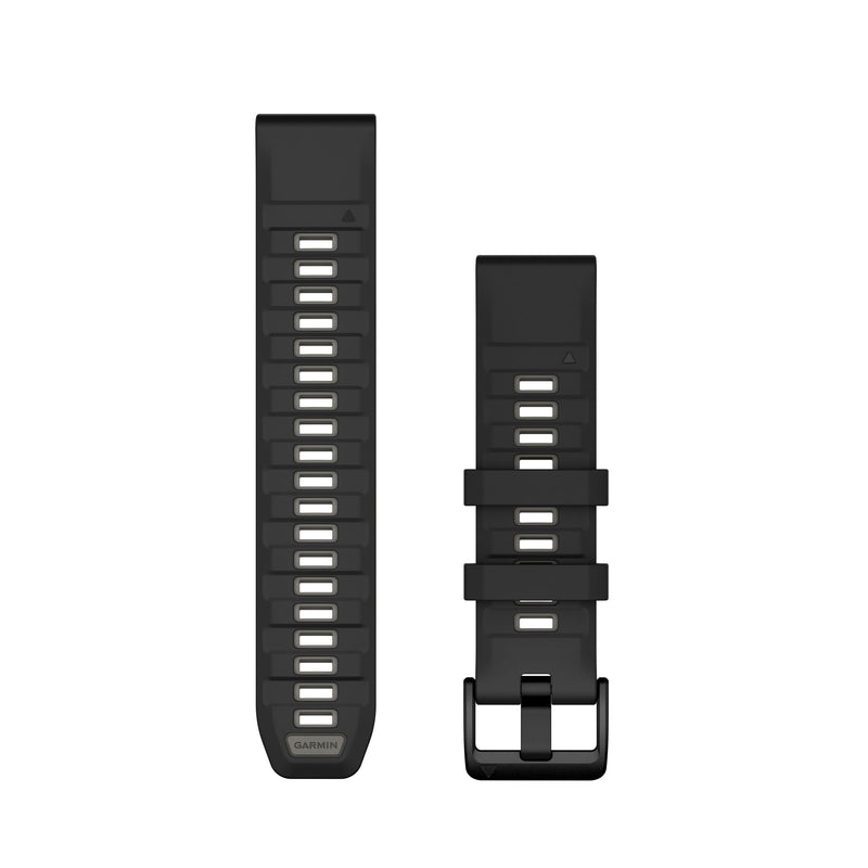 Load image into Gallery viewer, Curea silicon - QuickFit 22 watch band - Black | Pebble Gray Silicone
