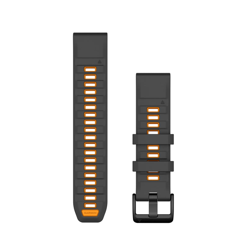 Încărcați imaginea în vizualizatorul Galerie, Curea silicon - QuickFit 22 watch band - Graphite | Spark orange Silicone
