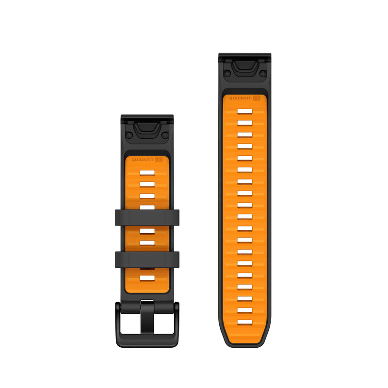 Încărcați imaginea în vizualizatorul Galerie, Curea silicon - QuickFit 22 watch band - Graphite | Spark orange Silicone
