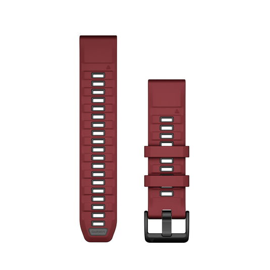 Curea silicon - QuickFit 22 watch band - Marsala | Graphite Silicone
