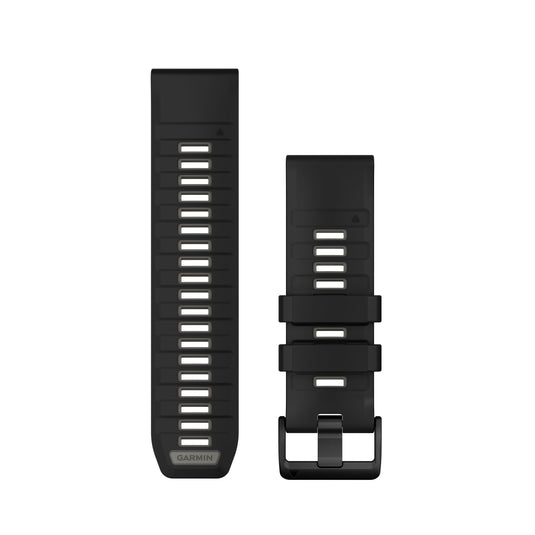 Curea silicon - QuickFit 26 watch band - Black | Pebble gray Silicone