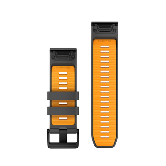 Curea silicon - QuickFit 26 watch band - Graphite | Spark orange Silicone