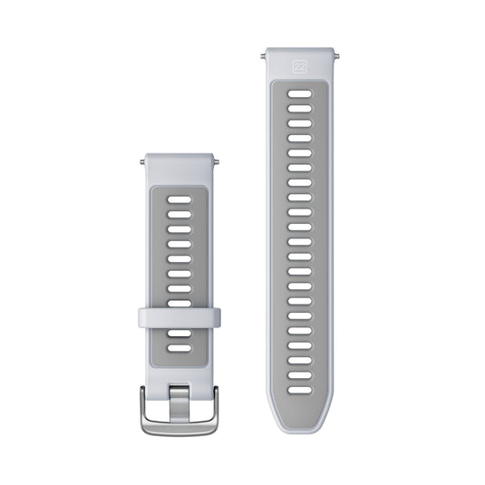 Curea silicon 22mm - pentru Forerunner - Whitestone/Powder Grey cu carcasa argintie