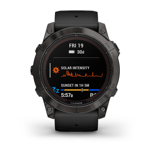 Fenix 7X Pro Sapphire Solar - Carbon Gray DLC Titanium with Black Band