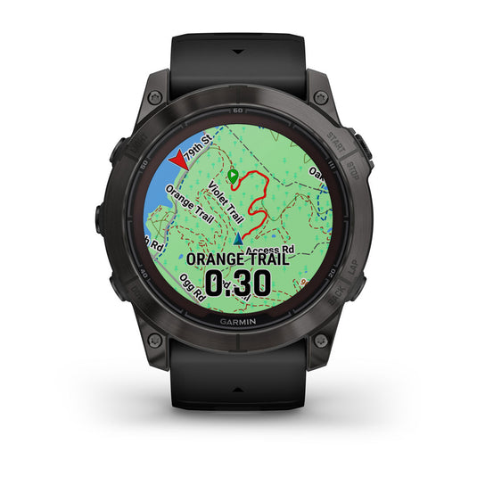 Fenix 7X Pro Sapphire Solar - Carbon Gray DLC Titanium with Black Band