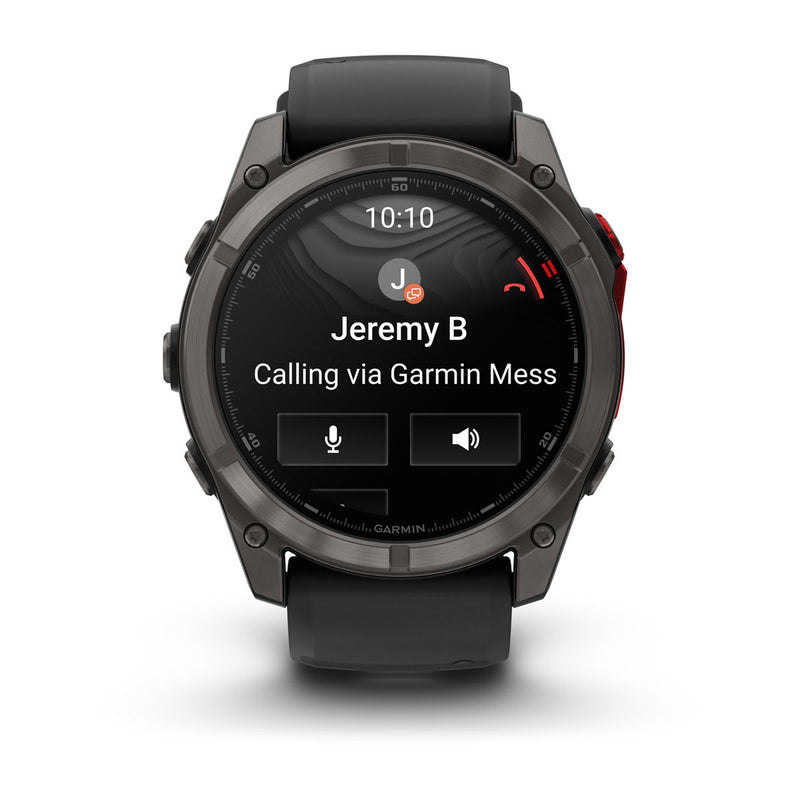 Încărcați imaginea în vizualizatorul Galerie, Ceas Garmin - fenix 8 Pro 51mm MICROLED - smartwatch premium Sapphire - ramă gri din titanium DLC si curea din silicon neagră-gri
