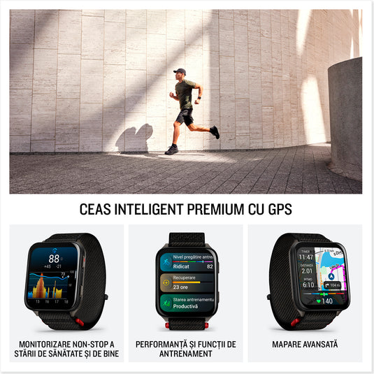 GARMIN - VENU X1 - SMARTWATCH CU GPS ȘI AMOLED - MOSS CU SPATE DIN TITAN ARGINTIU ȘI CUREA DIN NAILON COMFORTFIT MOSS