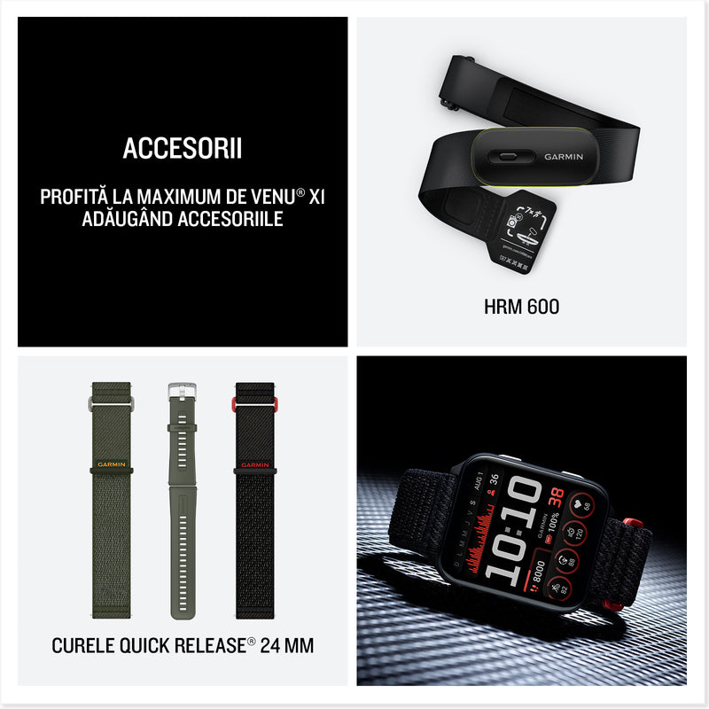 Load image into Gallery viewer, GARMIN - VENU X1 - SMARTWATCH CU GPS ȘI AMOLED - MOSS CU SPATE DIN TITAN ARGINTIU ȘI CUREA DIN NAILON COMFORTFIT MOSS
