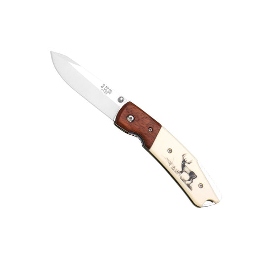 Briceag Joker maner plastic si lemn rosu, lama 7.5 cm, JKR0335