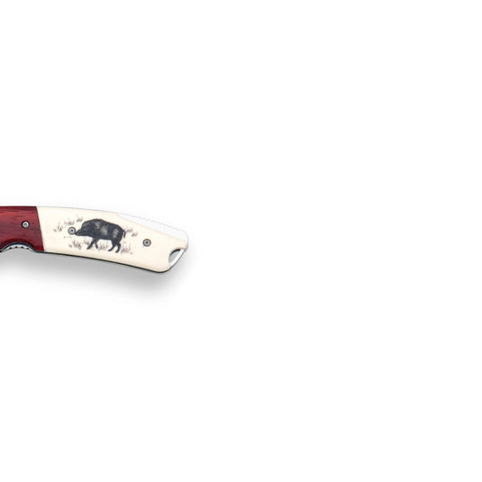 Briceag JOKER maner plastic si lemn rosu, lama 7.5 cm, JKR0368