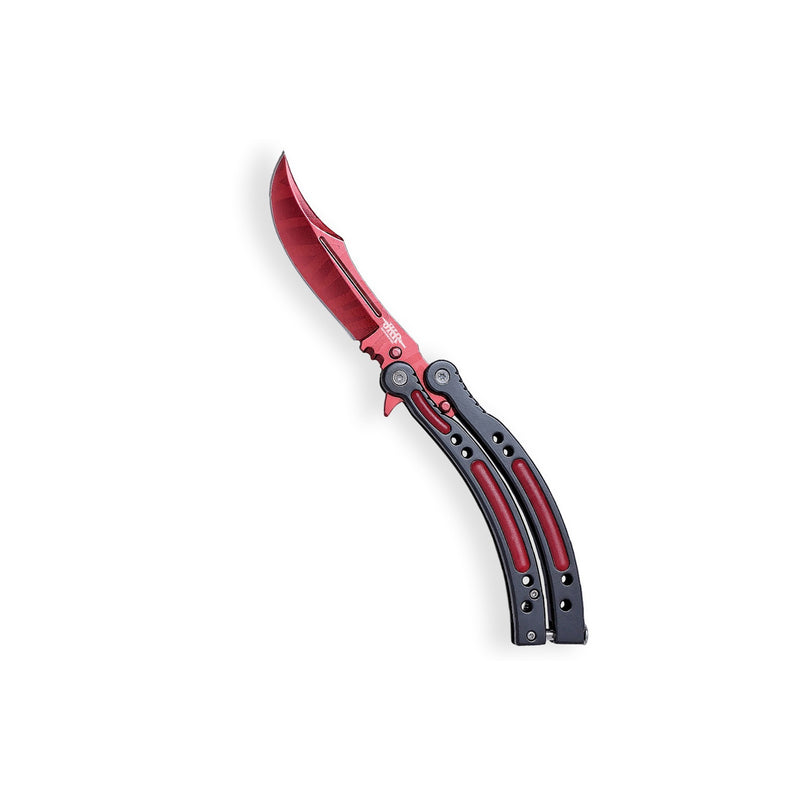 Încărcați imaginea în vizualizatorul Galerie, Briceag fluture JOKER COUNTER STRIKE GO, maner aluminiu, lama 10 cm, JKR0538
