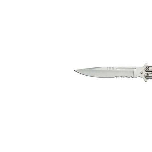 Briceag fluture Joker, maner otel inoxidabil si lemn, lama 10 cm, JKR0145