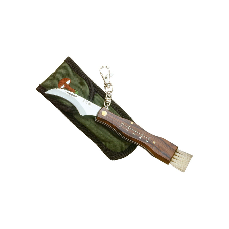 Încărcați imaginea în vizualizatorul Galerie, Briceag JOKER pentru ciuperci, maner lemn, lama 7cm, teaca cordura verde, JKR0032
