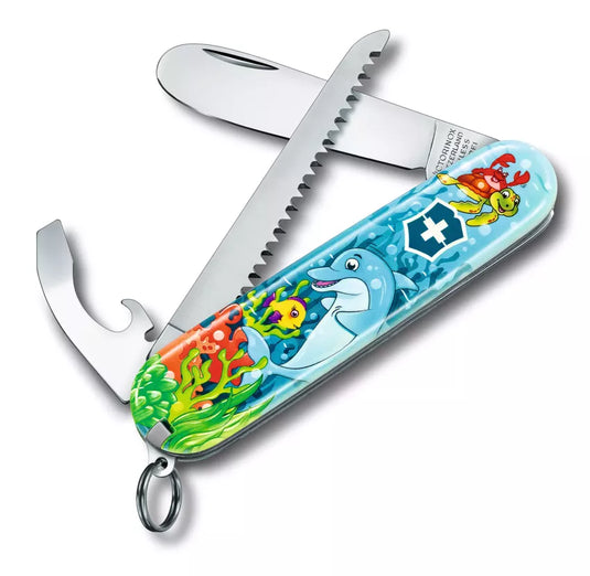 Cutit briceag pentru copii, 9 functii, VICTORINOX My First Victorinox Children Sets, Animal Edition 0.2373.E1