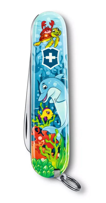 Încărcați imaginea în vizualizatorul Galerie, Cutit briceag pentru copii, 9 functii, VICTORINOX My First Victorinox Children Sets, Animal Edition 0.2373.E1
