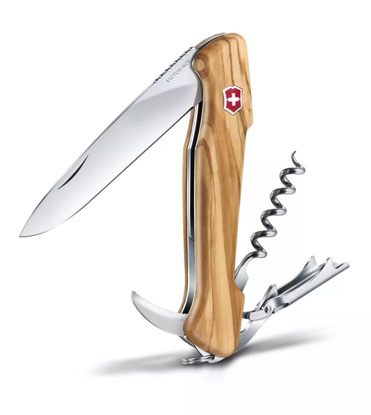 Cutit briceag, 12 functii, lemn de maslin, VICTORINOX WINE MASTER 0.9701.64