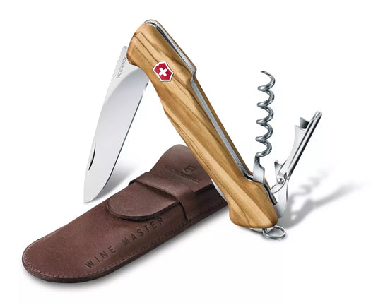 Cutit briceag, 12 functii, lemn de maslin, VICTORINOX WINE MASTER 0.9701.64