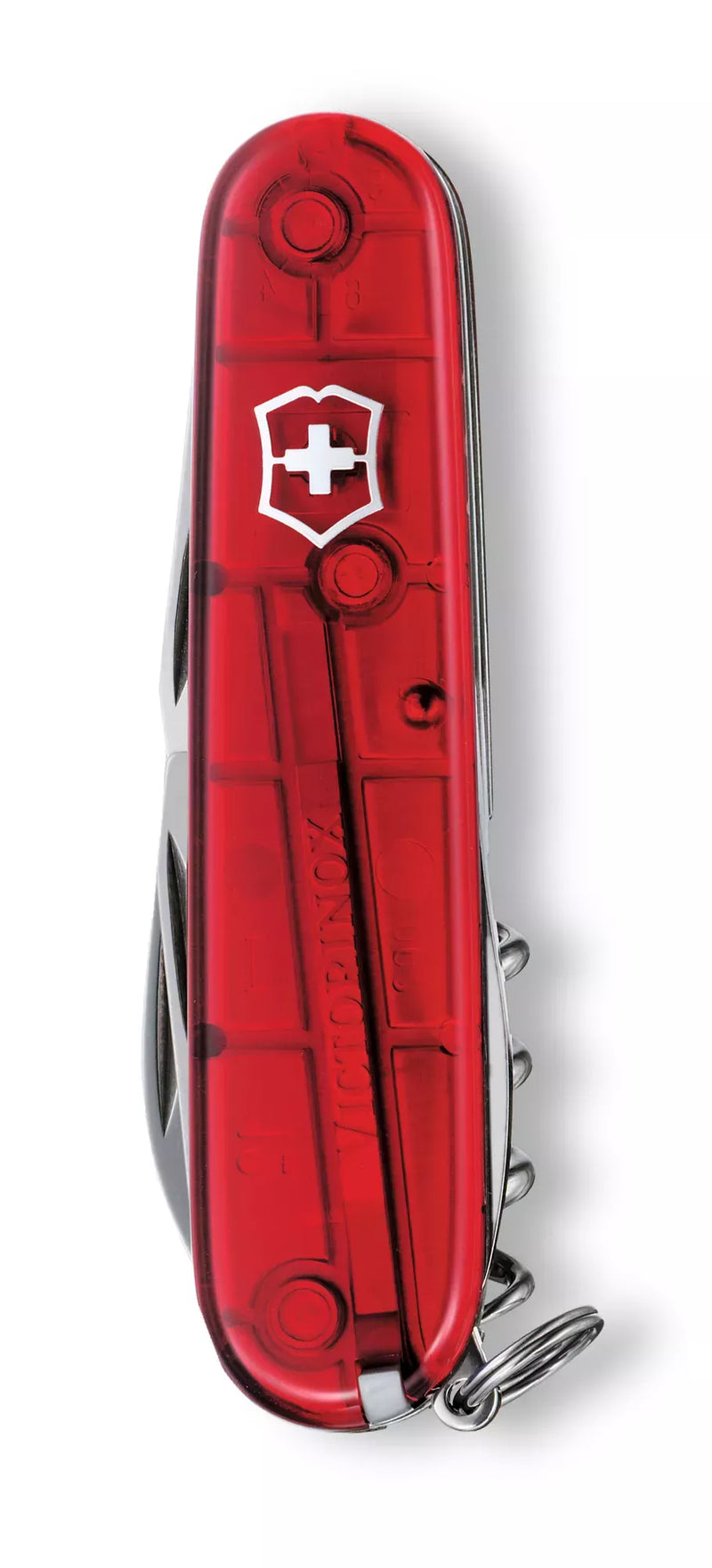 Load image into Gallery viewer, Cutit briceag, 12 functii, VICTORINOX SPARTAN TRANSPARENT RED 1.3603.T
