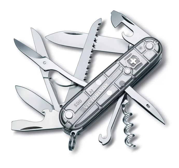 Cutit briceag, 15 functii, VICTORINOX HUNSTMAN WHITE TRANSPARENT 1.3713.T7