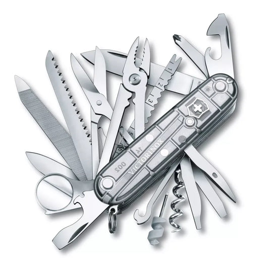 Cutit briceag, 31 functii, VICTORINOX SWISS CHAMP TRANSPARENT WHITE 1.6794.T7