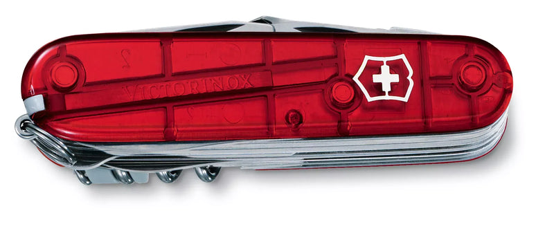 Load image into Gallery viewer, Cutit briceag, 33 functii, VICTORINOX SWISS CHAMP TRANSPARENT RED 1.6795.T
