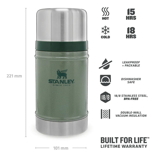 Termos de mancare STANLEY CLASSIC LEGENDARY FOOD JAR 0.7 L HAMMERTONE GREEN 10-07936-003