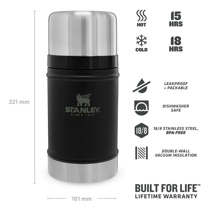 Load image into Gallery viewer, Termos de mancare STANLEY CLASSIC LEGENDARY FOOD JAR 0.7 L MATTE BLACK PEBBLE 10-07936-004
