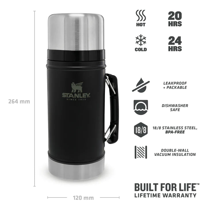 Încărcați imaginea în vizualizatorul Galerie, Termos de mancare STANLEY CLASSIC LEGENDARY FOOD JAR 0.94 L MATTE BLACK PEBBLE 10-07937-004
