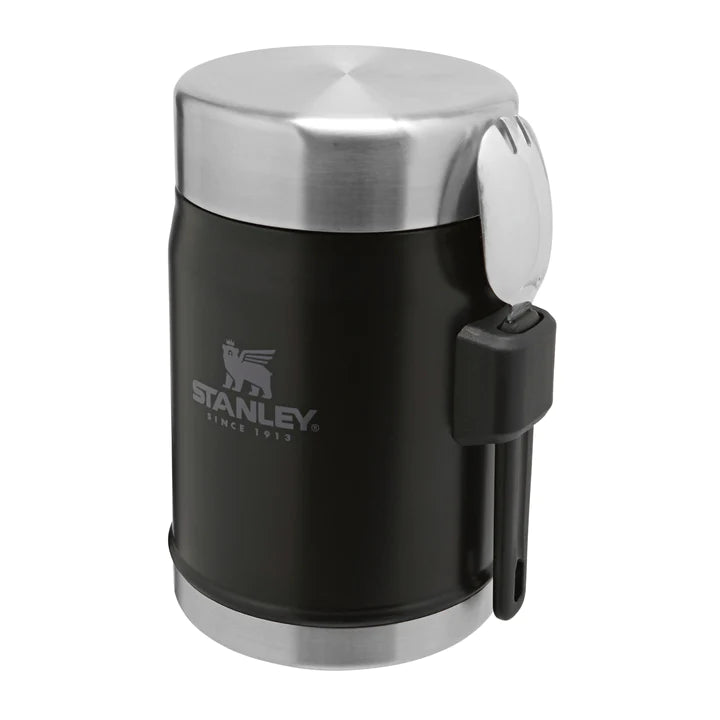 Încărcați imaginea în vizualizatorul Galerie, Termos de mancare STANLEY LEGENDARY FOOR JAR &amp; SPORK 0.4 L MATTE BLACK PEBBLE 10-09382-005
