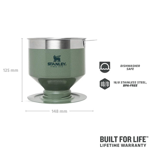 Port-a-coffe STANLEY THE PERFECT-BREW POUR OVER 0.59L HAMMERTONE GREEN / MATTE BLACK PEBBLE