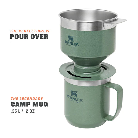 Port-a-coffe STANLEY THE PERFECT-BREW POUR OVER 0.59L HAMMERTONE GREEN / MATTE BLACK PEBBLE