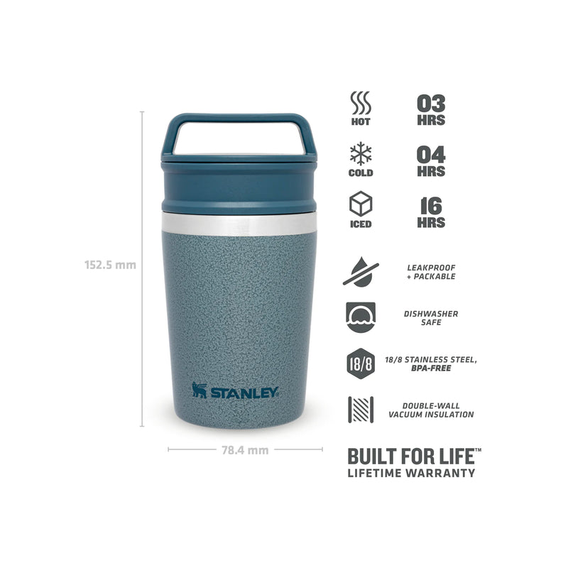 Load image into Gallery viewer, Cana termoizolanta STANLEY SHORT STACK TRAVEL MUG 0.23L Hammertone Ice / Matte Black
