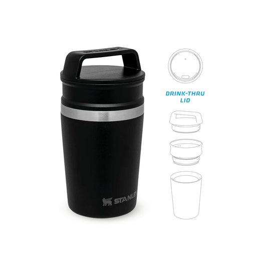 Cana termoizolanta STANLEY SHORT STACK TRAVEL MUG 0.23L Hammertone Ice / Matte Black