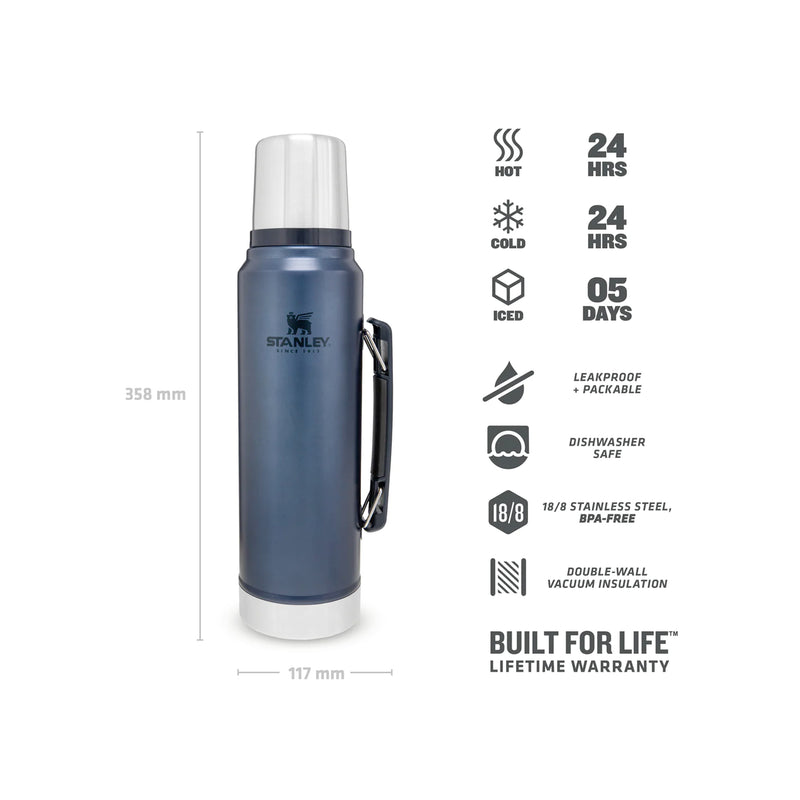 Încărcați imaginea în vizualizatorul Galerie, Termos Stanley Classic Vacuum Bottle, 1 Litru - Diferite Culori
