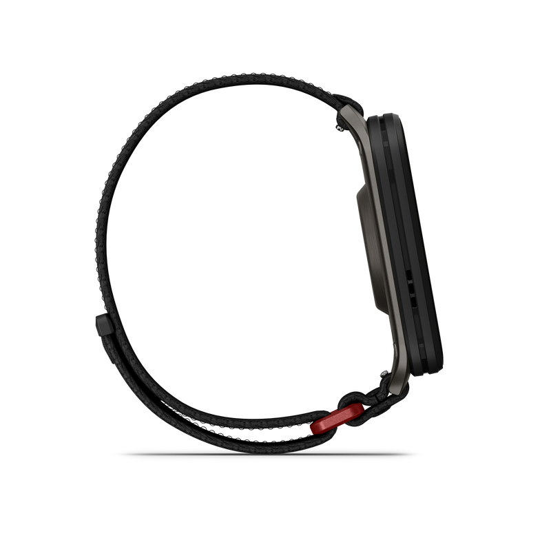 Load image into Gallery viewer, GARMIN - VENU X1 - SMARTWATCH CU GPS ȘI AMOLED - NEGRU CU SPATE DIN TITAN ARGINTIU ȘI CUREA DIN NAILON COMFORTFIT NEAGRĂ
