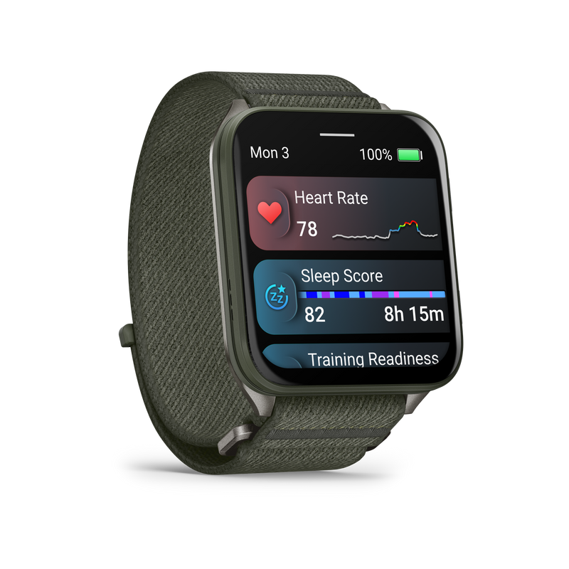 Load image into Gallery viewer, GARMIN - VENU X1 - SMARTWATCH CU GPS ȘI AMOLED - MOSS CU SPATE DIN TITAN ARGINTIU ȘI CUREA DIN NAILON COMFORTFIT MOSS
