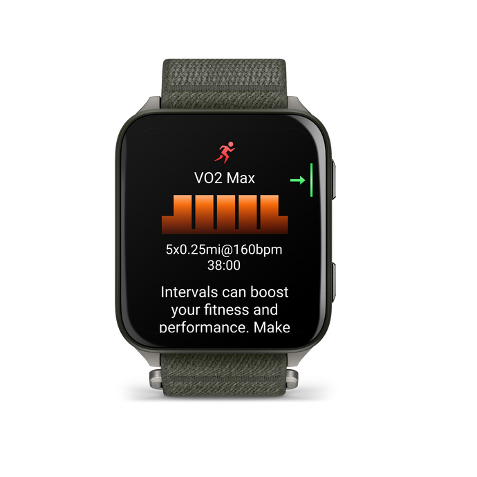 GARMIN - VENU X1 - SMARTWATCH CU GPS ȘI AMOLED - MOSS CU SPATE DIN TITAN ARGINTIU ȘI CUREA DIN NAILON COMFORTFIT MOSS