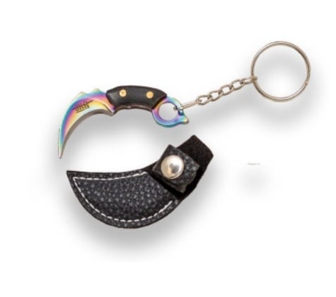 Încărcați imaginea în vizualizatorul Galerie, Briceag breloc Joker Karambit, maner lemn, lungime 5.6cm JKR0831
