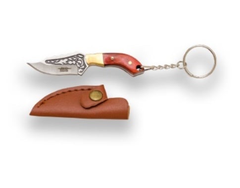 Încărcați imaginea în vizualizatorul Galerie, Briceag breloc Joker Kukri, maner lemn, lungime 7.2cm JKR0814
