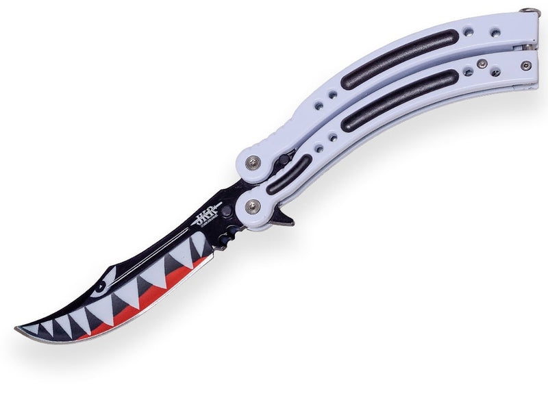 Încărcați imaginea în vizualizatorul Galerie, Briceag fluture Joker Counter Strike, maner aluminiu, lama 10 cm JKR0537
