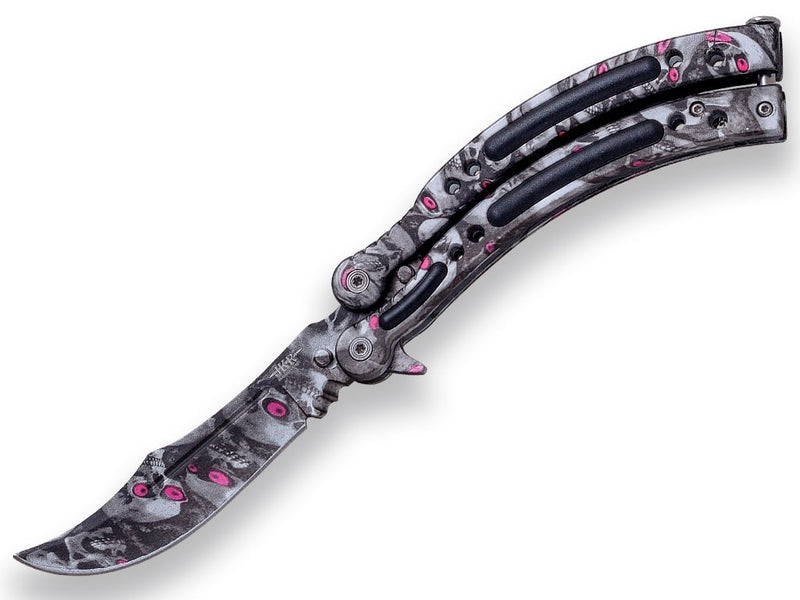 Încărcați imaginea în vizualizatorul Galerie, Briceag fluture Joker Counter Strike GO, maner aluminiu, lama 10 cm JKR0614
