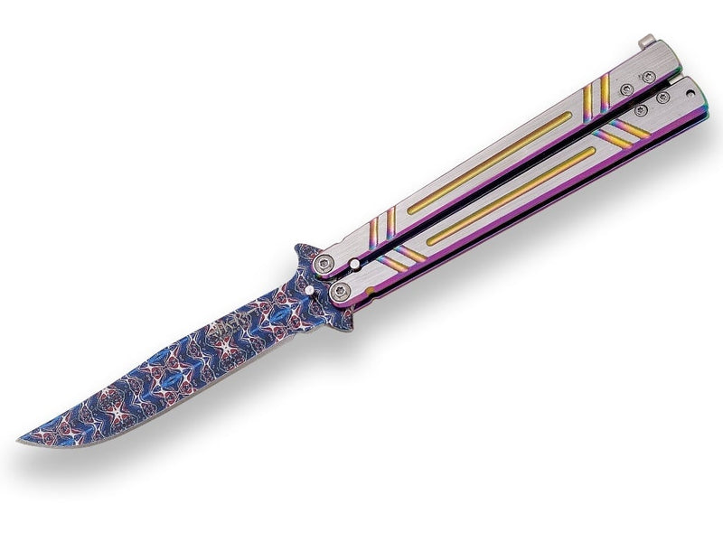 Încărcați imaginea în vizualizatorul Galerie, Briceag fluture Joker, maner aluminiu, lama 9.5cm JKR0509
