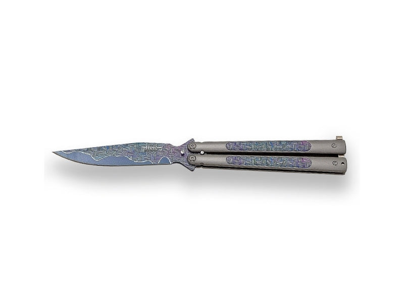 Încărcați imaginea în vizualizatorul Galerie, Briceag tip fluture Joker, maner aluminiu, lama 10.4cm JKR0710
