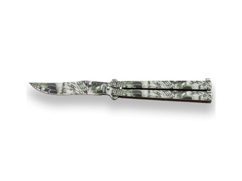 Încărcați imaginea în vizualizatorul Galerie, Briceag fluture Joker, maner aluminiu, lama 10cm JKR0721
