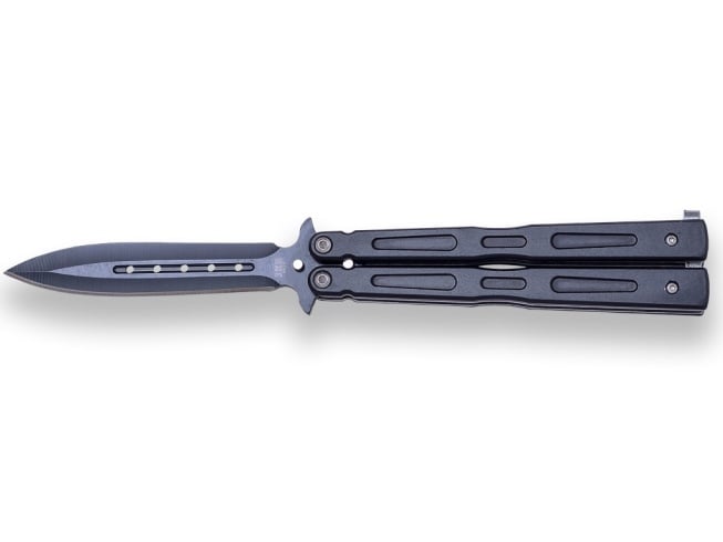 Load image into Gallery viewer, Briceag fluture Joker, maner otel inoxidabil, lama 10cm JKR0186
